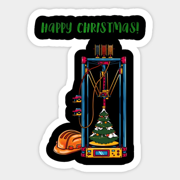 3D Printer #2 Christmas Edition Sticker by Merch By Engineer